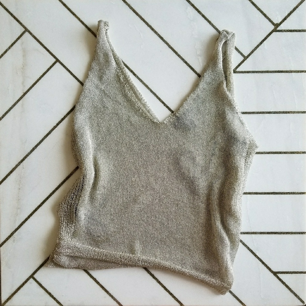 Gold Mesh Tank Top